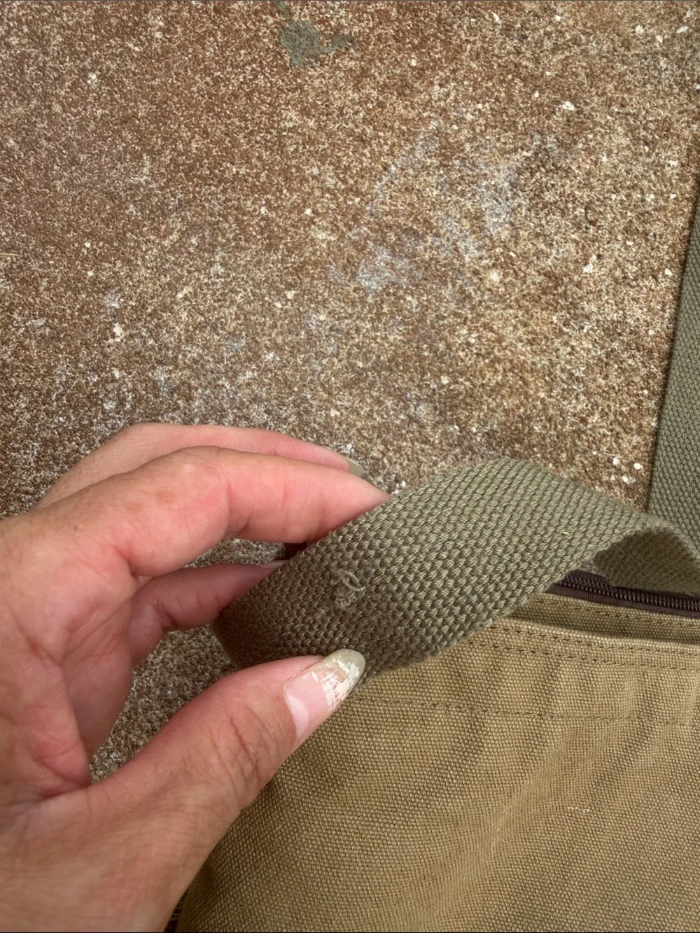 CHALA Canvas Crossbody Messenger Bag in Olive and Brown